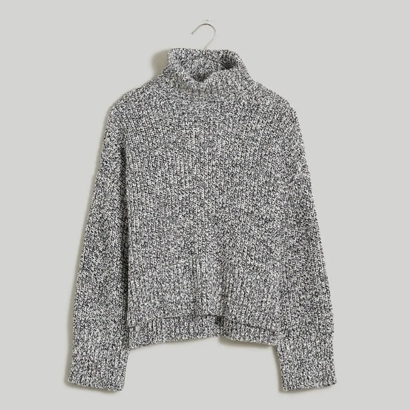 NWT Madewell Marled Cookies and Cream Wide Rib Turtleneck Sweater SZ Small - Picture 5 of 10